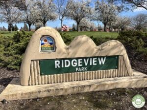 A sign at the entrance of Ridgeview Park in Vacaville